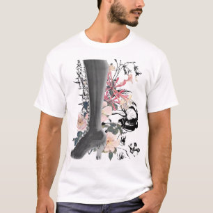 Absatz-Röntgenstrahl auf Tonal Streifen T-Shirt