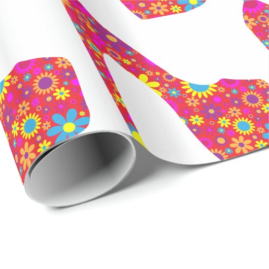 Absatz-Schuh - Blumenpumpe, Mehrfarbenrosa Geschenkpapier (Rolleneckpunkt)