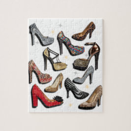 Absatz-Schuh-Collagen-Schein-Mode-Pumpen Puzzle