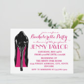 Absatz-Stilett Bachelorette Einladung (weiß) (Stehend Vorderseite)