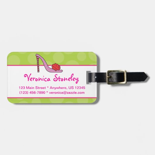 Absatz-Stilett-Schuh-Gepäckanhänger Gepäckanhänger (Vorderseite horizontal)