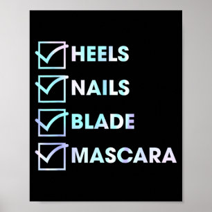 Absätze Nägel Klinge Maa Lustiges Design Poster