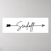 Abschicken des Pfeils Hochzeitszeichen Poster (Vorne)