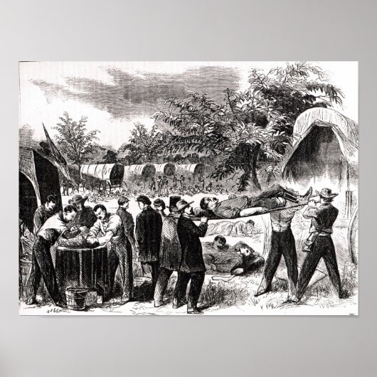 Abschiebung der Verwundeten nach dem Antietam Poster (Vorne)