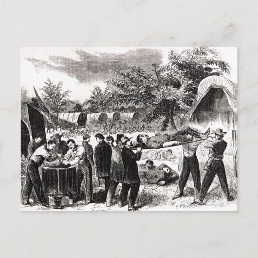 Abschiebung der Verwundeten nach dem Antietam Postkarte (Vorderseite)