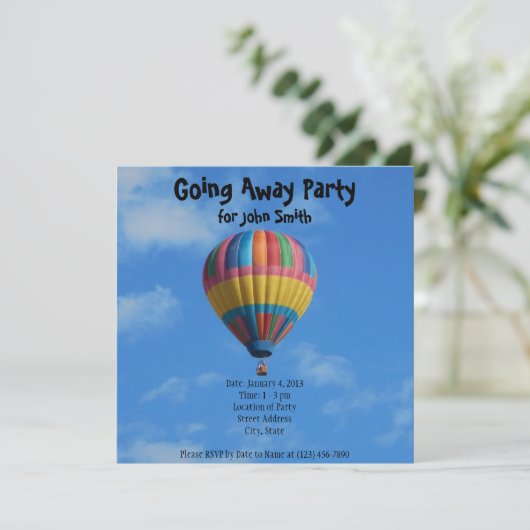 Abschied/Abfahrt Party Einladung (Stehend Vorderseite)