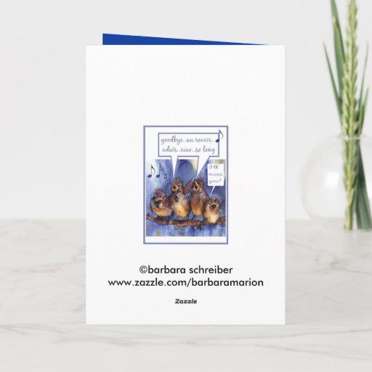 Abschied, Abschied, au revoir, adios, ciao, gute R Karte (Rückseite)