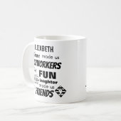Abschied Coworker Boss - wir sind Freunde Custom Kaffeetasse (Vorderseite Links)