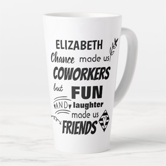 Abschied Coworker Boss - wir sind Freunde Custom Milchtasse (Rechte Ecke)