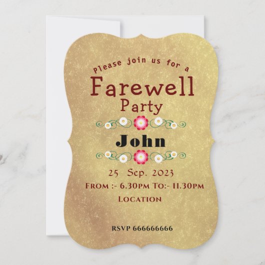 Abschied Einladung (Vorderseite)