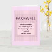 Abschied/Gut-Bye für Rosa Streifen Karte (Gelbe Blume)