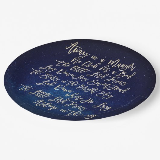 Abschied in einem Manger Christmas Carol Mitternac Pappteller (Schrägansicht)