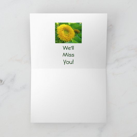 Abschied! Karten gut, damit wir dich vermissen! So (Innenseite)