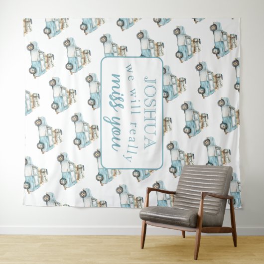 Abschied Party wir verpassen Sie Auto Hintergrund Wandteppich (Beispiel (Horizontal))