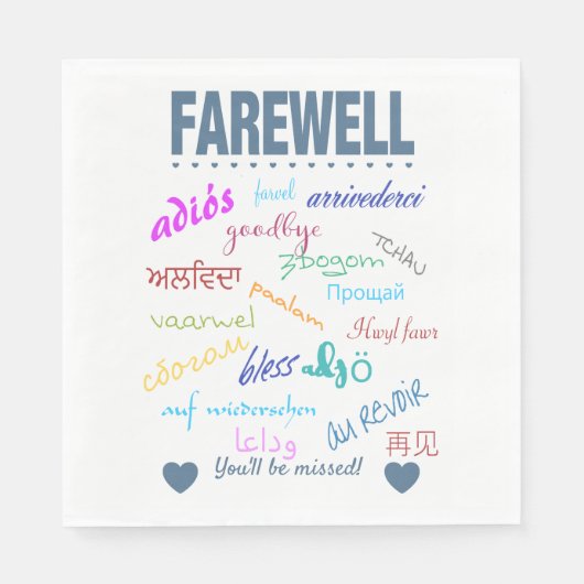 Abschied - Sie werden vermisst Serviette (Vorderseite)