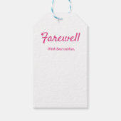 Abschied Verlassend Geschenkanhänger (Rückseite)