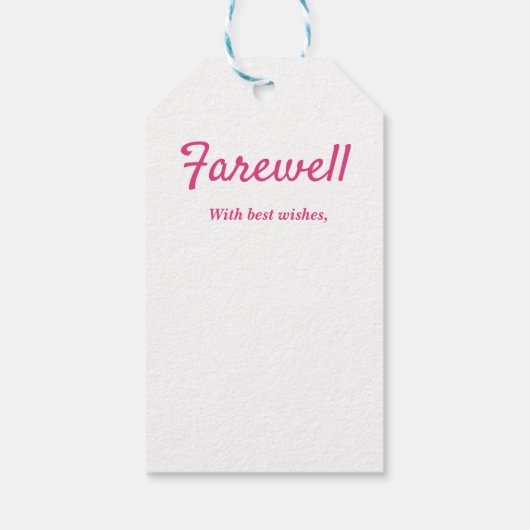 Abschied Verlassend Geschenkanhänger (Rückseite)