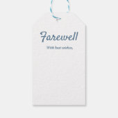 Abschied Verlassend Geschenkanhänger (Rückseite)