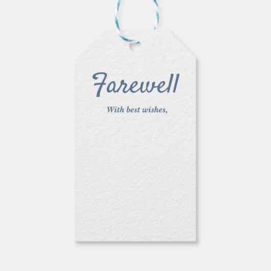 Abschied Verlassend Geschenkanhänger (Rückseite)