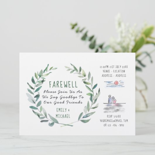 Abschied Verlassend Party Einladung Kraft Rustikal (Stehend Vorderseite)