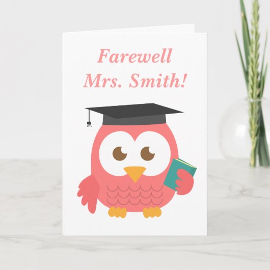 Abschied vom Lehrer, Niedlicher Lehrer Karte (Vorderseite)