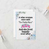 Abschied von Arbeitnehmerinnen für neue Arbeit Karte (Vorderseite/Rückseite Beispiel)