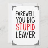 Abschied von deiner großen, dummen, legendären Gru Einladung (Vorderseite)