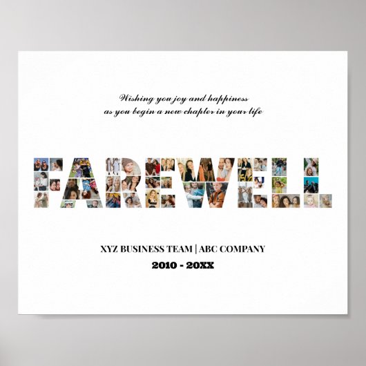 Abschied von der benutzerdefinierten FotoCollage C Poster (Vorne)