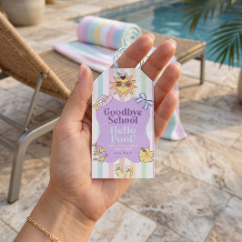 Abschied von der Schule Hallo Pool Streifen Geschenkanhänger