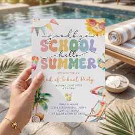 Abschied von der Schule Hallo Sommer Einladung
