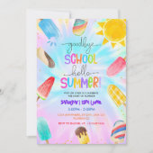 Abschied von der Schule, Hallo Sommer-Poolparty Einladung (Vorderseite)