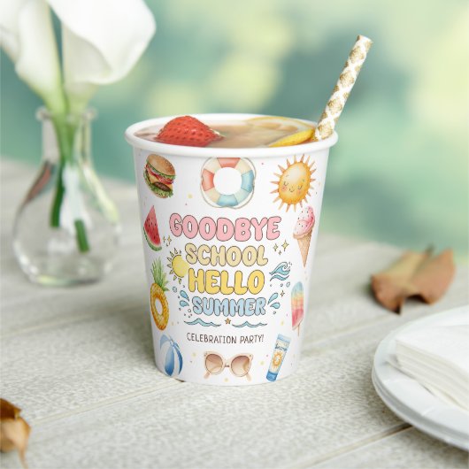 Abschied von der Schule, Hallo Sommer, Schulschlus Pappbecher (In Situ)