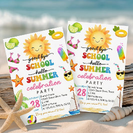 Abschied von der Schule Hallo Sommerparty-Einladun Einladung