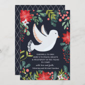 Abschied von der White Dove Floral Weihnachtskarte (Vorne/Hinten)