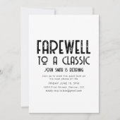Abschied von einem Party für die klassische Alters Einladung (Vorderseite)