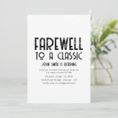 Abschied von einem Party für die klassische Alters Einladung (Stehend Vorderseite)