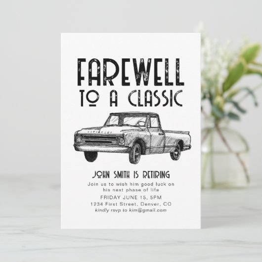 Abschied von einem Party für die klassische Alters Einladung (Stehend Vorderseite)