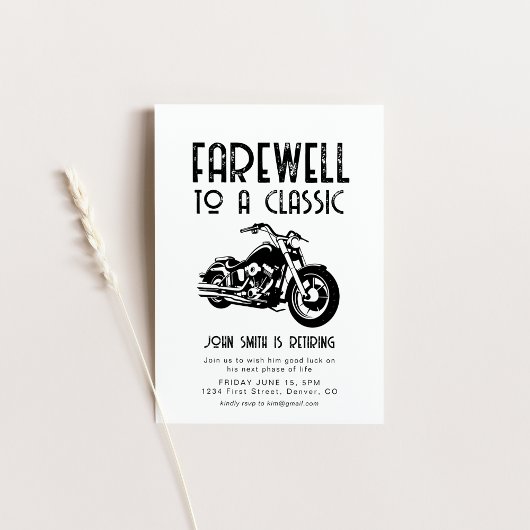 Abschied von einer Einladung für ein klassisches R