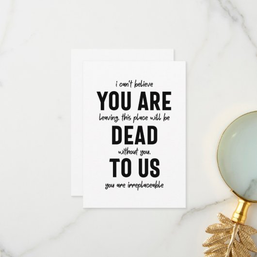 Abschied von Kollegen, Ruhestand, Abschied von Arb Dankeskarte (Vorderseite/Rückseite Beispiel)