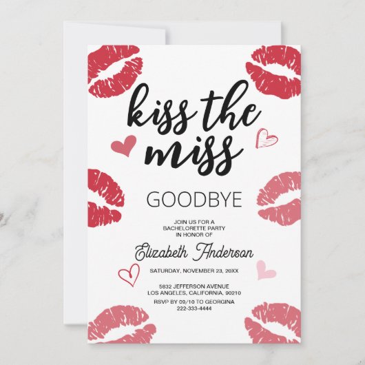 Abschied von Single Life Junggeselinnen-Abschied Einladung (Vorderseite)