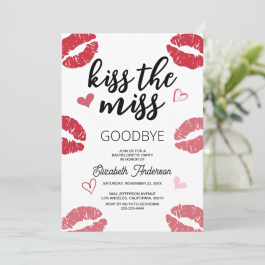 Abschied von Single Life Junggeselinnen-Abschied Einladung (Stehend Vorderseite)