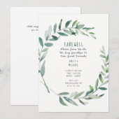 Abschiedlich Verlassend Party Einladung Olivenöl-B (Vorne/Hinten)