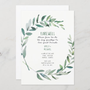 Abschiedlich Verlassend Party Einladung Olivenöl-B