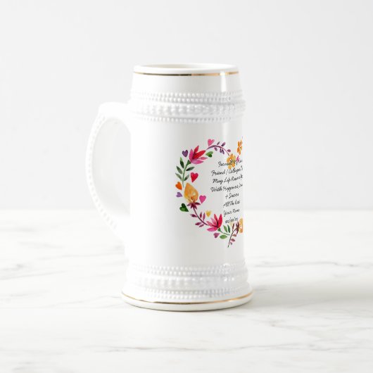 Abschiedlich Verlassend Tasse Blätter Eigenes Text (Vorderseite Links)