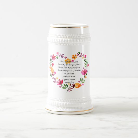 Abschiedlich Verlassend Tasse Blätter Eigenes Text (Mittel)