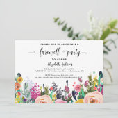 Abschiedliches Party Abfahrt Flora Foto Einladung (Stehend Vorderseite)