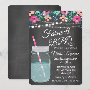 Abschieds-BBQ-Mason-Glas-Einladung Einladung
