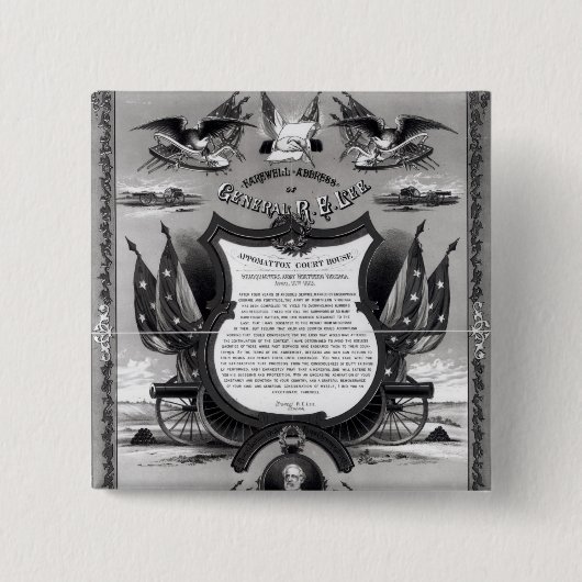 Abschiedsansprache von General Robert E. Lee Button (Vorderseite)
