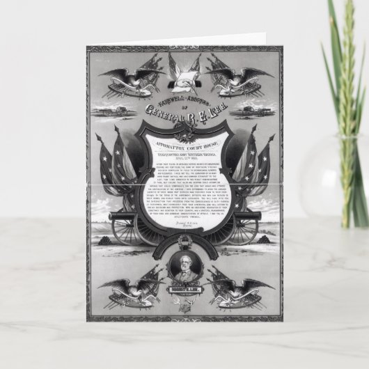 Abschiedsansprache von General Robert E. Lee Karte (Vorderseite)