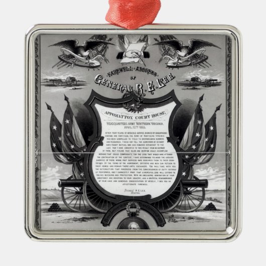 Abschiedsansprache von General Robert E. Lee Silbernes Ornament (Vorne)